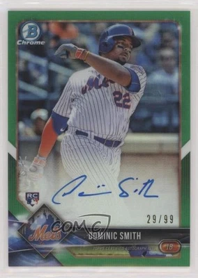 2018 Bowman Chrome Rookie Green Refractor /99 Dominic Smith #CRA-DS Auto RC - Image 1 of 2