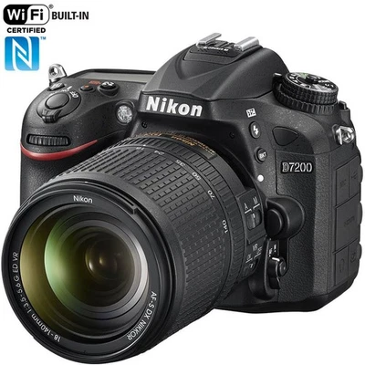 Nikon D7200 24.2 MP DX-Format Digital SLR Camera with 18-140mm VR Lens (Black) - Image 1 of 4
