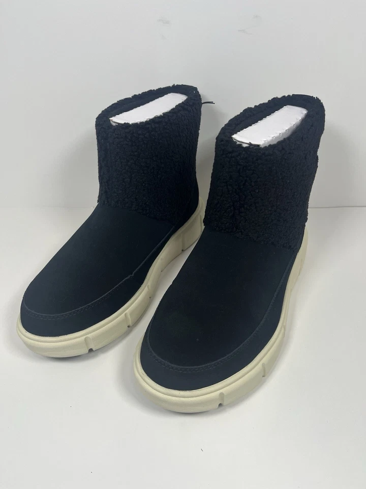 SOREL EXPLORER III SLIP-ON COZY WATERPROOF BOOTIE SUEDE BLACK CHALK SIZE 10.5 - Image 1 of 4