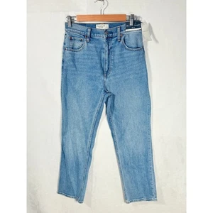 Pantalones de mezclilla para mujer Abercrombie & Fitch rectos al tobillo tiro ultra alto talla 27 nuevos con etiquetas - Imagen 1 de 7