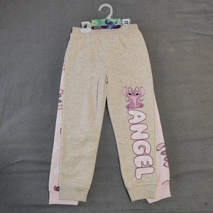 Disney - Lilo and Stitch Sweatpants - 2 Pairs - Girls Size 5 - Beige & Pink - Picture 1 of 5