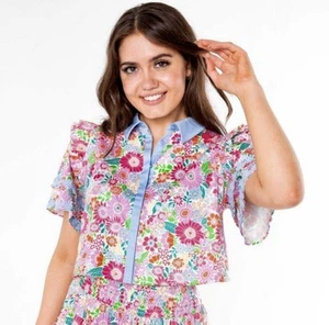 NWT$198 ALDEN ADAIR Austin Top, Blouse In Happy Daze, XS, 18” Pit To Pit - Picture 1 of 6