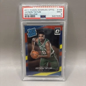 Jason Tatum 2017-18 Donruss Optic Basketball Red/Yellow Rookie #198 PSA 9 - Picture 1 of 7