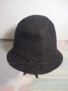 Cappello donna stile anni 20 invernale berretto lana secchiello nero - Foto 1 di 3