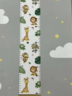 Reglas colgantes de pared con tema de safari para plantas tabla de altura de crecimiento para niños vinilo nuevas Foto 1 de 3