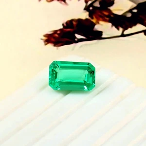 AAA 2,40 Ct Lab Grown Colombian Smaragd Lose Edelstein Smaragdschliff 10x7 mm - Bild 1 von 5