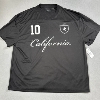 Nueva con etiquetas Camiseta PacSun L Negra Para Hombres California Fútbol 10 Camiseta Deportiva Camiseta en V Foto 1 de 4