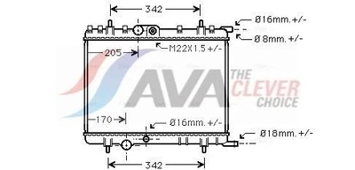 AVA COOLING SYSTEMS PE2300 Kühler Wasserkühler Motorkühler für CITROËN C4 I (LC) - Bild 1 von 4