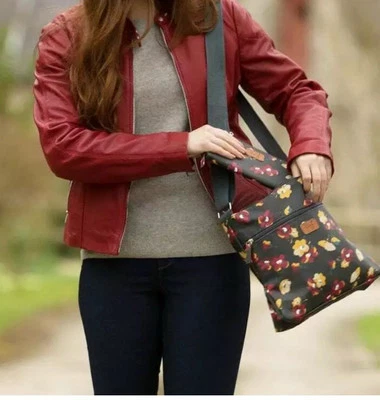 Новый с Ярлыками пион цветочный черный матовый ткани через плечо слинга Messenger сумка Дамская сумка - Изображение 1 из 4