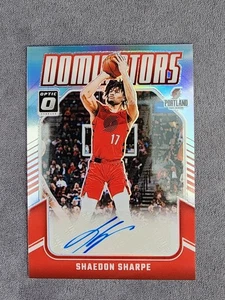 2024-25 Donruss Optic Shaedon Sharpe Dominators Red /99 Auto Trailblazers - Picture 1 of 2