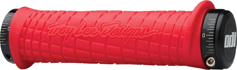 ODI Troy Lee Lock-On Grips Red 130mm Length Bicycle Grip Custom Flanges - Image 1 of 1