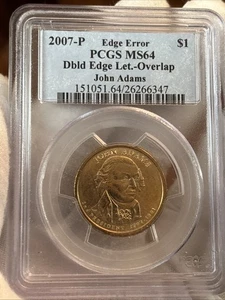 2007 P 2 edge errors Dble edge and inverted PCGS MS64 - Picture 1 of 6