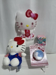 Hello Kitty Set Gemmy beleuchtet LED Dekor Valentinstag Blasform Plüsch Quetsch - Bild 1 von 15