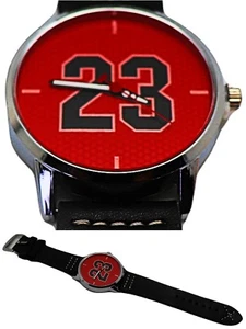 Chicago New Legend Greatest 23 Jordan Bulls Red Black Leather Era Watch - Bild 1 von 5