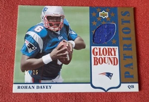 2002 Upper Deck Glory Bound Rohan Davey RC QB Patch 17/25 Patriots Football - Bild 1 von 2