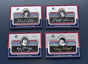 2003 SP Legendary Cuts Historical Impressions Lot 4 Ott Cy Young Stengel Grove - Picture 1 of 2