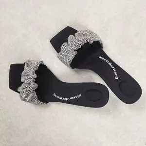 ALEXANDER WANG Jessie Crystal Scrunchie Sandals Size 37 USD795 - Picture 1 of 13