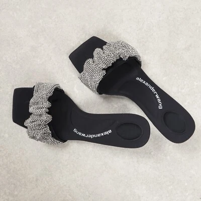 ALEXANDER WANG Jessie Crystal Scrunchie Sandals Size 35.5 MSRP USD795 - image 1 of 4