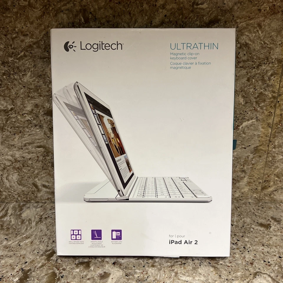Logitech ULTRATHIN Magnetic Clip-on Keyboard Cover for iPad Air 2 White - Image 1 of 4
