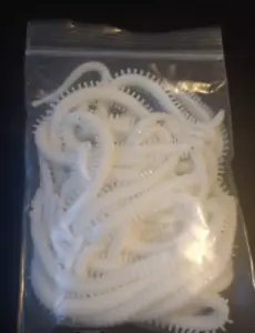 White Ragworm Lures Sea LRF Fishing Wrasse Bass Cod Pollock Perch Trout Pike - Picture 1 of 6