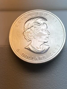1oz .9999 Pure Fine Silver Canadian Maple Leaf Coin Rare 2013 Silver Coin Queen - Picture 1 of 6