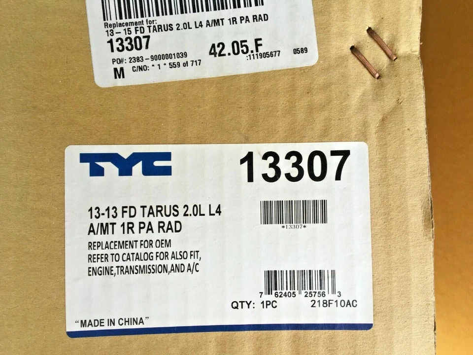 Radiador Ford Taurus Tyc 13307 2013-2015 nuevo Foto 1 de 1