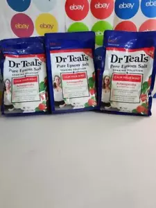 3 Pack Dr Teal's Pure Epsom Salt Soaking Solution,Ashwagandha,3 lbs each - Picture 1 of 5