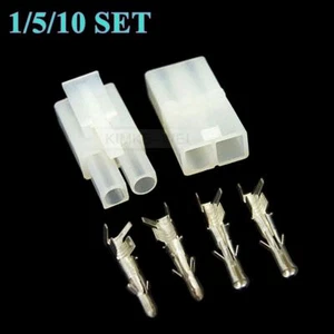 2 Pin/Way L6.2mm Male Female Connector Plug Kit Compatible Tamiya Large Battery - Picture 1 of 5