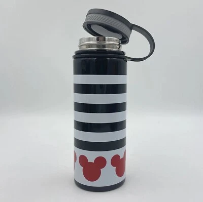 New Disney Mickey/Stripes Stainless Steel Insulated 17 oz Canteen Water Bottle - Image 1 of 4