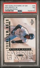 1997 Donruss Limited Ken Griffey Jr. Fabric of the Game #/750 Mariners PSA 7!