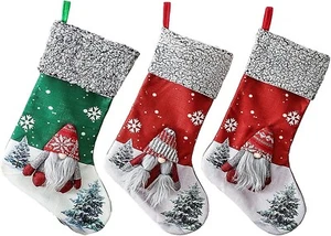 3 Pack Personalized Christmas Stockings, 18 Inch Xmas Stockings Decorations - Picture 1 of 9