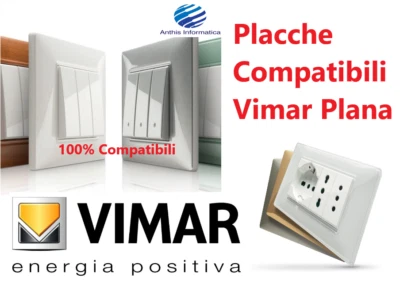 SANDASDON Placche COMPATIBILI VIMAR PLANA 3 4 7 MODULI - VARI COLORI