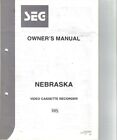 SEG Nebraska VCR VHS English VideoRecorder owner s user manual Bedienungsanleitu