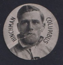 1909-11 E254 Colgan's Chip BILL HINCHMAN Columbus Vintage Baseball Card