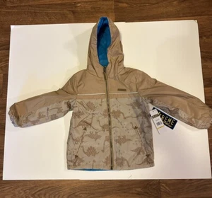 NWT iXtreme Fleece Lined Dinosaur Hooded Jacket Brown Size 5  - Picture 1 of 7