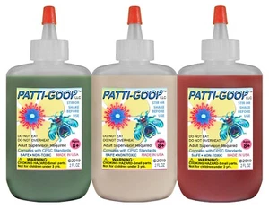 PATTI-GOOP 3-PACK SGR FLESH BLOOD MADE FOR CREEPY BUGS TOYS RUBBERY CRAWLERS - Picture 1 of 9