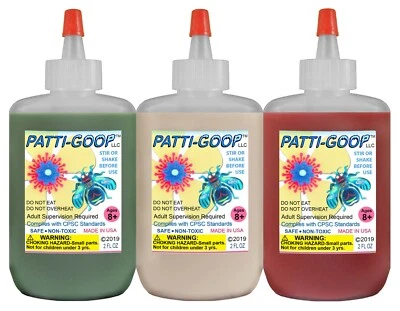 PATTI-GOOP PAQUETE DE 3 SGR CARNE SANGRE HECHA PARA INSECTOS ESPELUZNANTES JUGUETES RASTREADORES DE GOMA  Foto 1 de 4