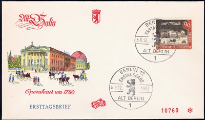 1962-63 German Occupation SC# 9N206-9N207 - 2 FDC's - Views of Old Berlin - Used - Image 1 of 2