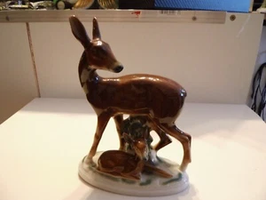 Porzellanfigur  Reh mit Kitz - Bild 1 von 4
