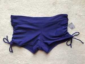 NWT - Mossimo Women Swim Short Shortie with ties swimsuit bottom blue L Large - Picture 1 of 4