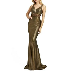 MAC DUGGAL antique gold Trumpet Ball Gown dress Size 12 ladies - Picture 1 of 15