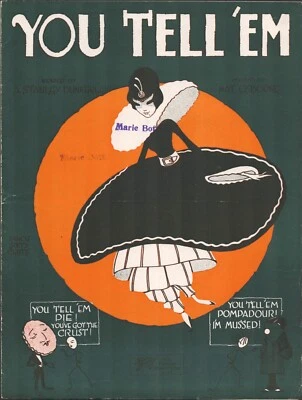 1920 YOU TELL 'EM partitura de jazz antiga por NAT OSBORNE mulher em vestido balão - Imagem 1 de 2
