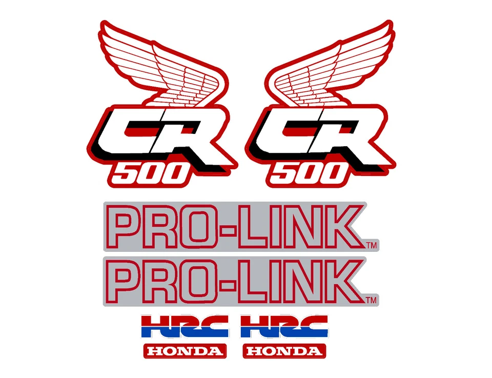 Juego de calcomanías para moto Honda CR500 1988, fundas, guardabarros y basculante CR 500 Foto 1 de 1