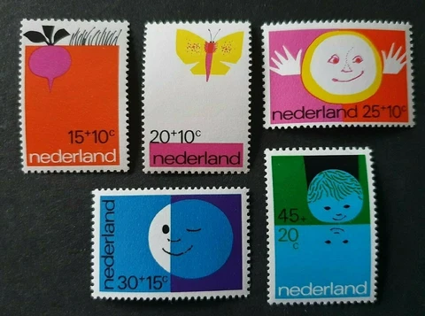 1971 NETHERLANDS NEDERLAND SET KINDERZEGELS CHILDREN VF MNH Cover