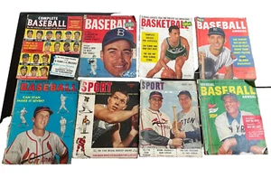 Set di 8 riviste di baseball vintage anni '50 - Foto 1 di 3