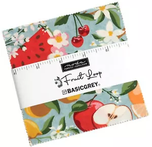 Fruit Loop Moda Charm Pack 42 100% Cotton 5" Precut Fabric Squares - Picture 1 of 2