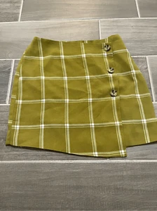 ModCloth green plaid mini skirt size 0 - Picture 1 of 6