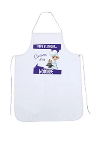 DELANTAL COCINA ERES EL MEJOR COCINERO CON NOMBRE PERSONALIZABLE COLOR BLANCO - Picture 1 of 1