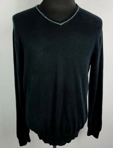 Joseph Jos A. Bank Cotton Cashmere Pullover Sweater Men's M Black Long Sleeve - Picture 1 of 6