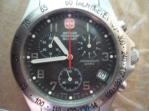 Original Vintage Wenger Military Chronograph Watch Swiss Made Armbanduhr,10.Atm - Bild 1 von 9